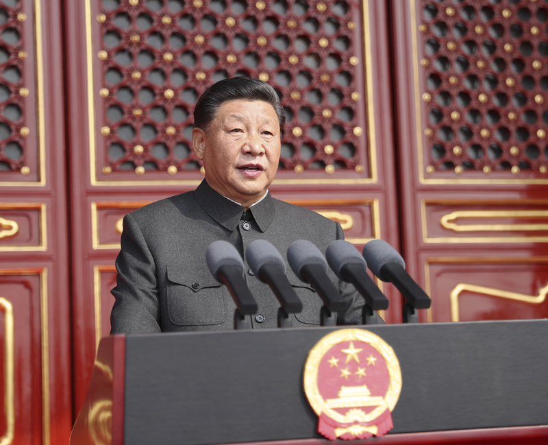 10月1日上午，慶祝中華人民共和國成立70周年大會在北京天安門廣場隆重舉行。中共中央總書記、國家主席、中央軍委主席習近平發(fā)表重要講話。